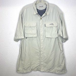 Natural Gear, men's L, short sleeved fishing shirt, with mesh and buttons.